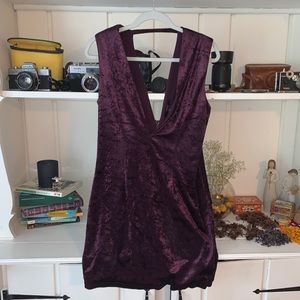 Low cut velvet velour dress